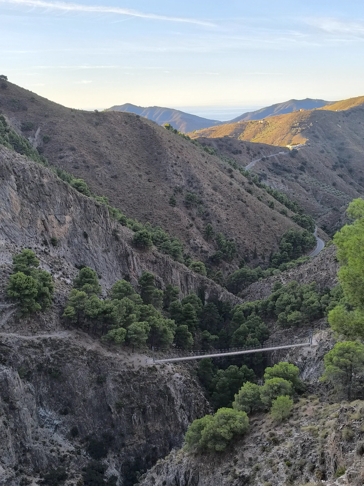 Puente colgante del Saltillo visto desde el sendero superior