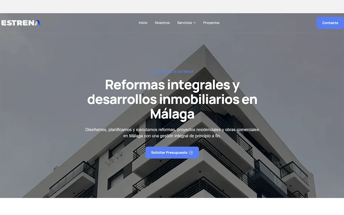 Página web corporativa de Estrena